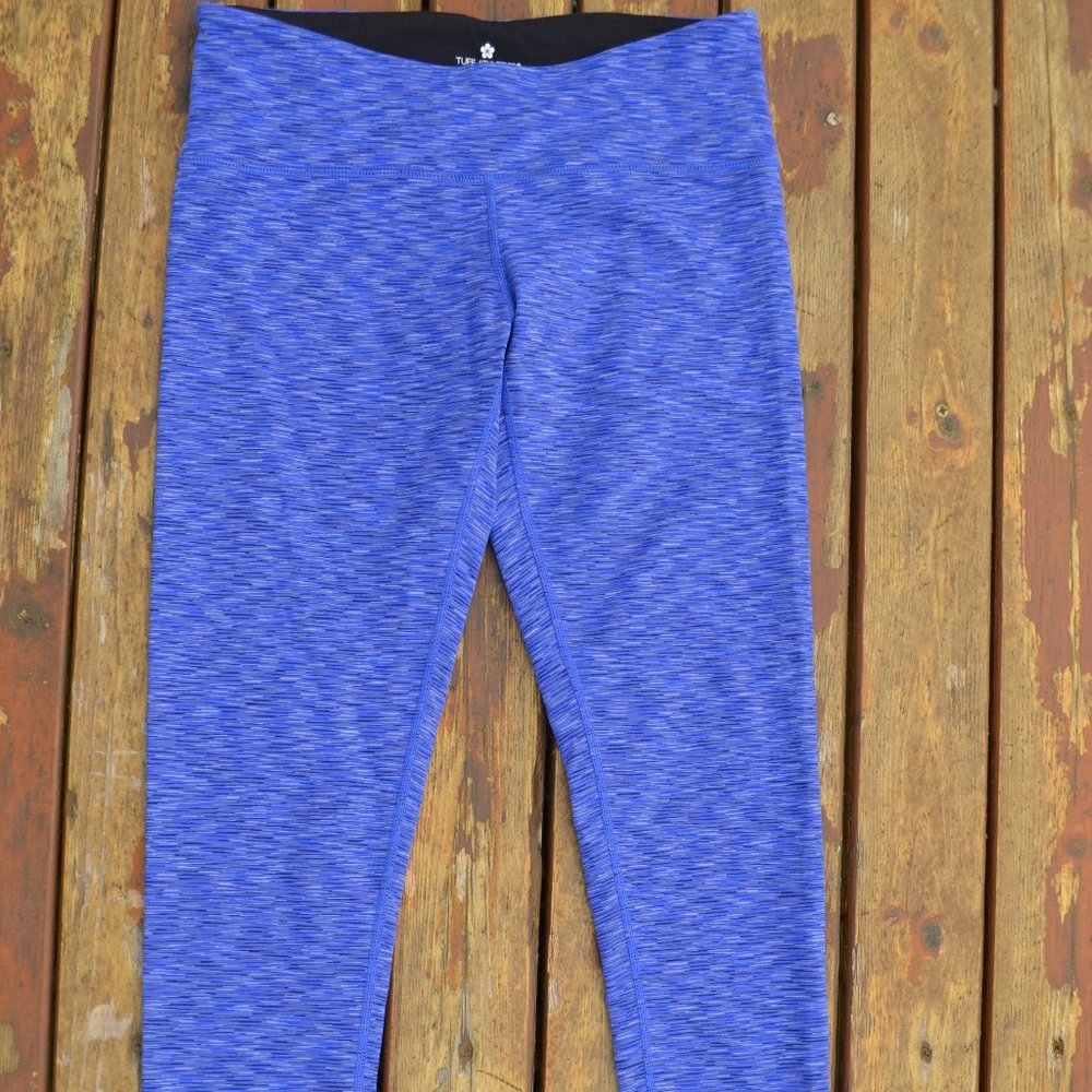 Tuff Athletics Ladies size Small Blue-Gray-Black Capri Leggings Joggers